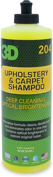 3D upholstery and carpet shampoo