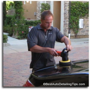car polishing with da car buffer