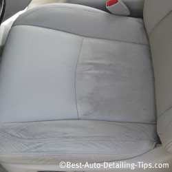 Clean a dirty leather car seat