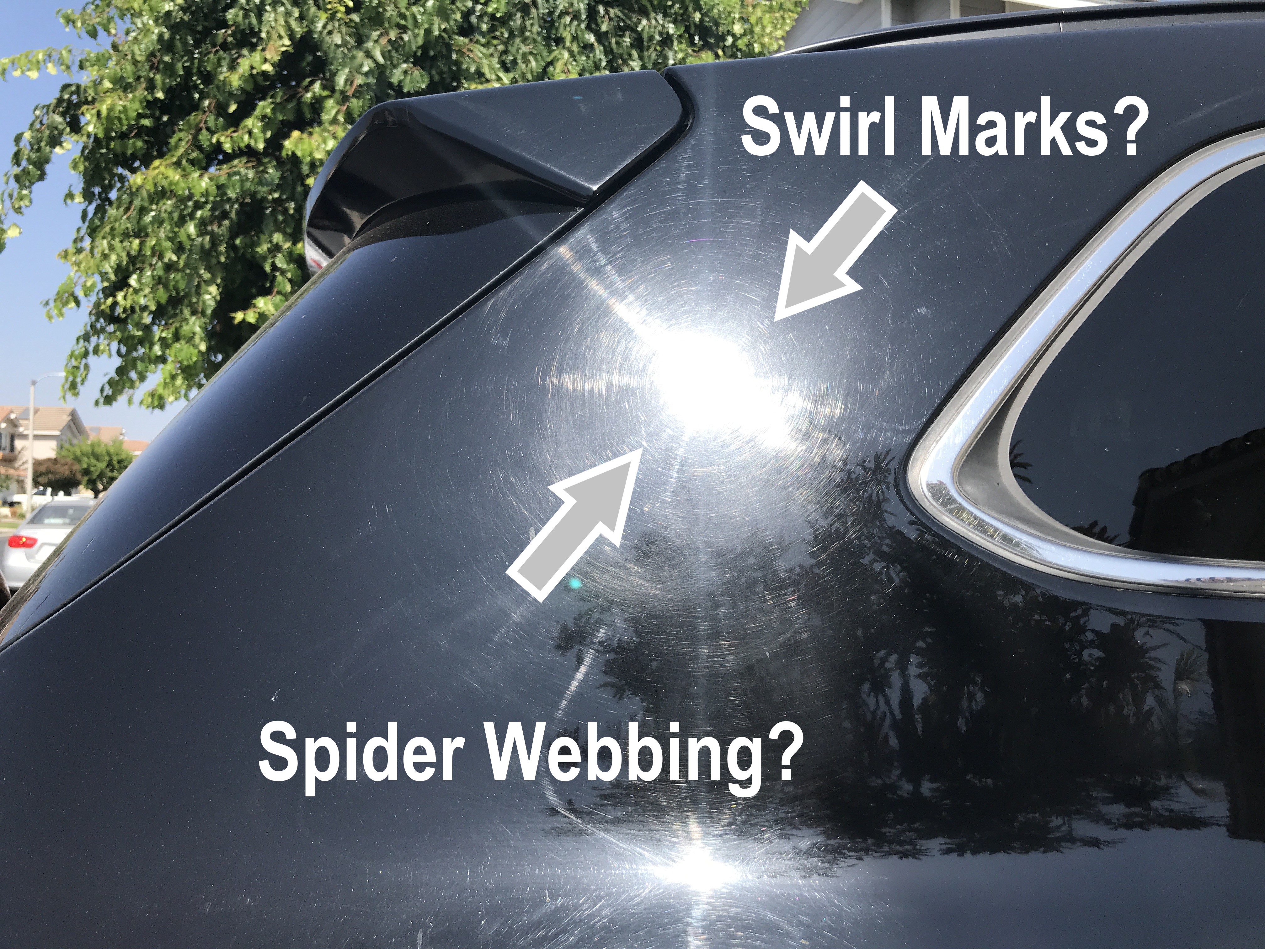 difference between swirl marks spider webbing