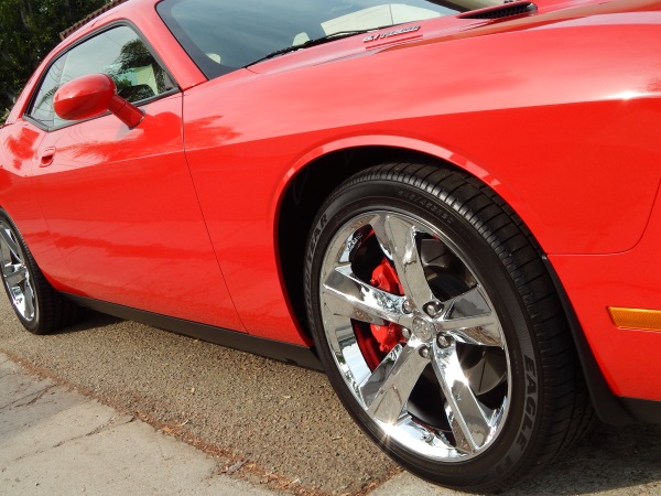 dodge challenger in red paint