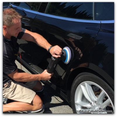 polishing car with rupes bigfoot polisher