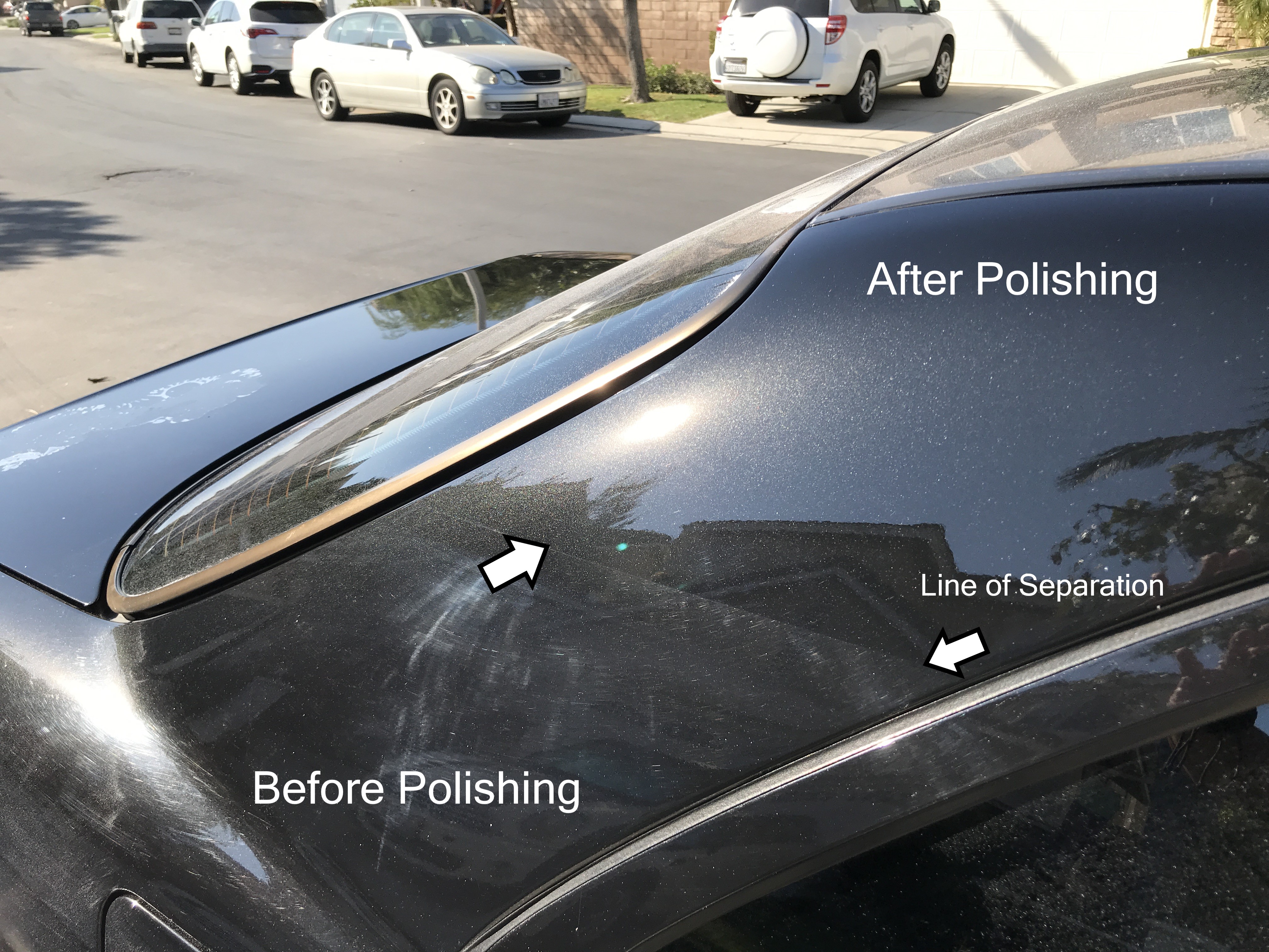 Clear Coat Repair on Side Panel After Sandi & Buff