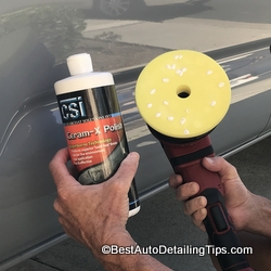 remove swirl marks and car paint scratches with Ceram-X car polish and a dual action buffer remove swirl marks and car paint scratches