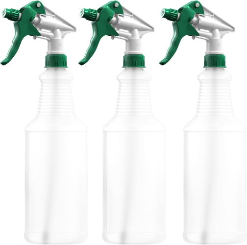 3 spray bottles with sprayer heads spray bottles